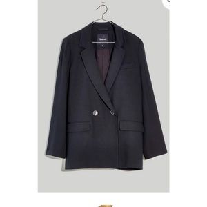 NWT Madewell Women’s Drapeweave Caldwell Double-Breasted Black Blazer S NH328
